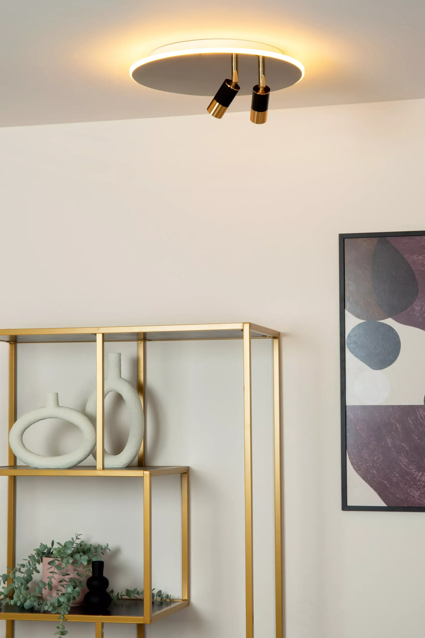 JUBEL - Plafonnière - Ø 40 cm - LED - CCT - 2700K - Zwart chroom*Lucide Fashion