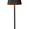 JUSTINE - Oplaadbare Tafellamp Binnen/Buiten - Accu/Batterij - LED Dimb. - 1x2W 2700K - IP54 - Met draadloos oplaadstation - Zwart*Lucide Discount