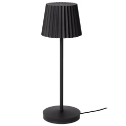 JUSTINE - Oplaadbare Tafellamp Binnen/Buiten - Accu/Batterij - LED Dimb. - 1x2W 2700K - IP54 - Met draadloos oplaadstation - Zwart*Lucide Discount