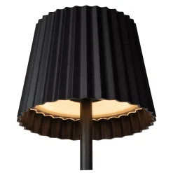 JUSTINE - Oplaadbare Tafellamp Binnen/Buiten - Accu/Batterij - LED Dimb. - 1x2W 2700K - IP54 - Met draadloos oplaadstation - Zwart*Lucide Discount