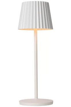 JUSTINE - Oplaadbare Tafellamp Binnen/Buiten - Accu/Batterij - LED Dimb. - 1x2W 2700K - IP54 - Met draadloos oplaadstation - Wit*Lucide Sale