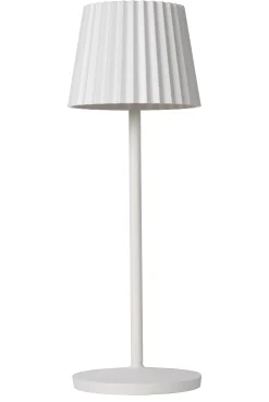 JUSTINE - Oplaadbare Tafellamp Binnen/Buiten - Accu/Batterij - LED Dimb. - 1x2W 2700K - IP54 - Met draadloos oplaadstation - Wit*Lucide Sale
