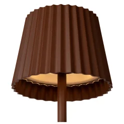 JUSTINE - Oplaadbare Tafellamp Binnen/Buiten - Accu/Batterij - LED Dimb. - 1x2W 2700K - IP54 - Met draadloos oplaadstation - Roest bruin*Lucide New