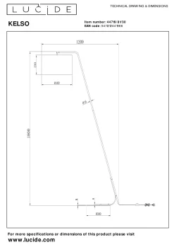 KELSO - Vloerlamp - 1xE27 - Zwart*Lucide Flash Sale