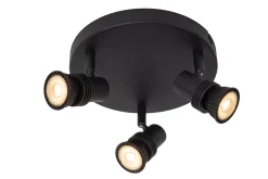 KIANTI - Plafondspot - Ø 21 cm - 3xGU10 - Zwart*Lucide Online