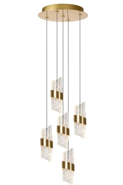 KLIGANDE - Hanglamp - Ø 30 cm - LED Dimb. - 5x8W 2700K - Mat Goud / Messing*Lucide Flash Sale