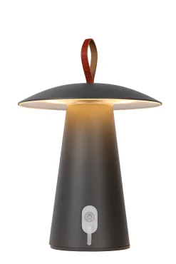 LA DONNA - Oplaadbare Tafellamp Binnen/Buiten - Accu/Batterij - Ø 19,7 cm - LED 3 StepDim - 1x2W 2700K - IP54 - Antraciet*Lucide New