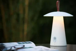LA DONNA - Oplaadbare Tafellamp Binnen/Buiten - Accu/Batterij - Ø 19,7 cm - LED 3 StepDim - 1x2W 2700K - IP54 - Wit*Lucide Clearance