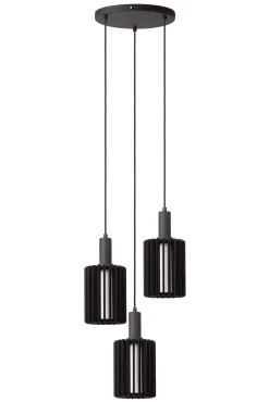 LAMBRES - Hanglamp - 3xE27 - Zwart*Lucide Fashion