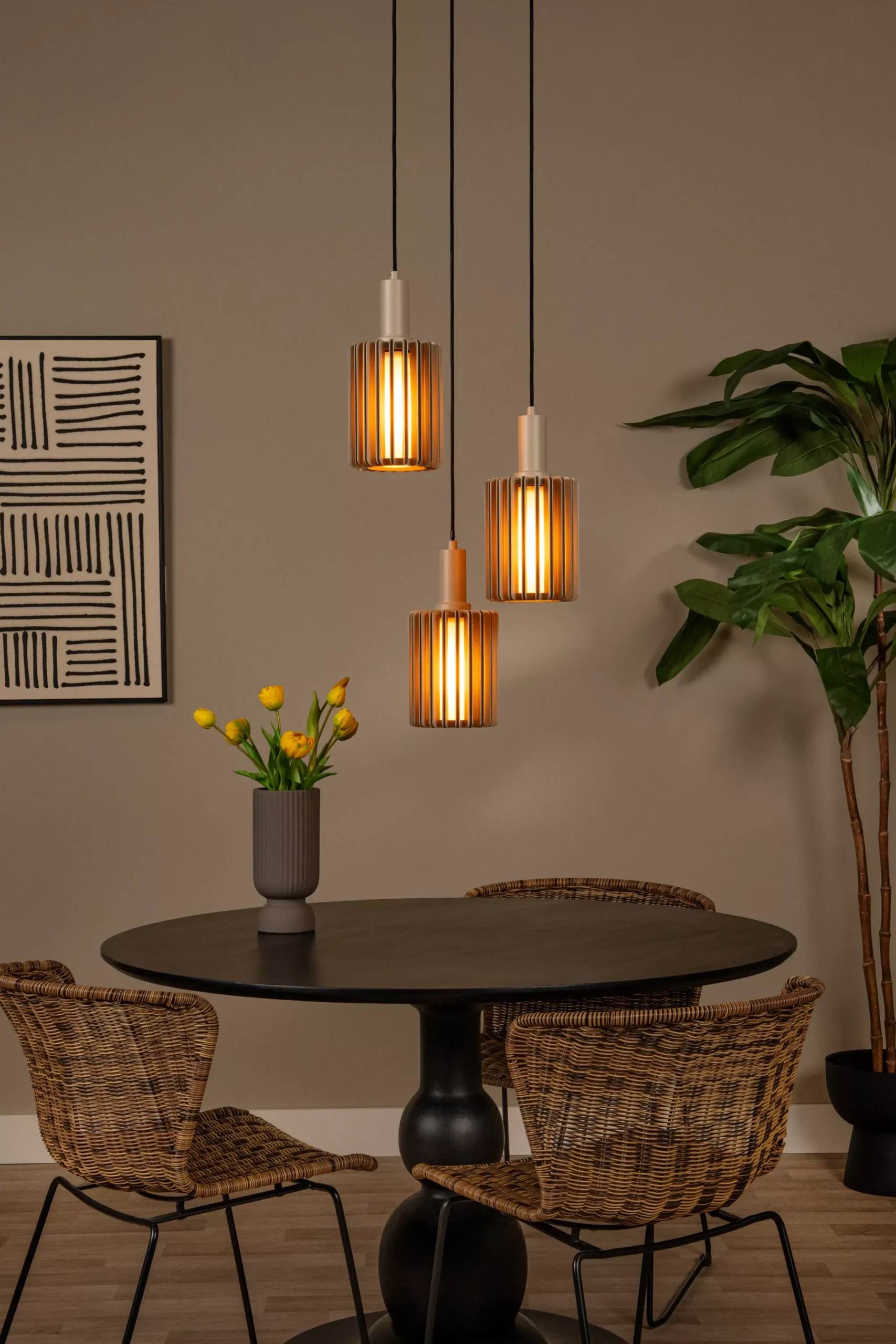 LAMBRES - Hanglamp - 3xE27 - Taupe*Lucide Cheap