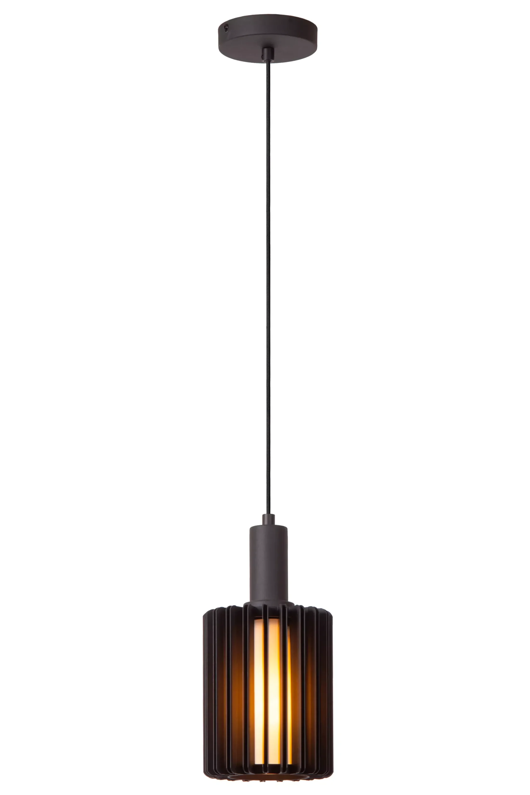 LAMBRES - Hanglamp - Ø 15 cm - 1xE27 - Zwart*Lucide Fashion
