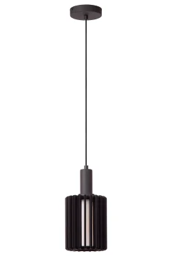 LAMBRES - Hanglamp - Ø 15 cm - 1xE27 - Zwart*Lucide Fashion