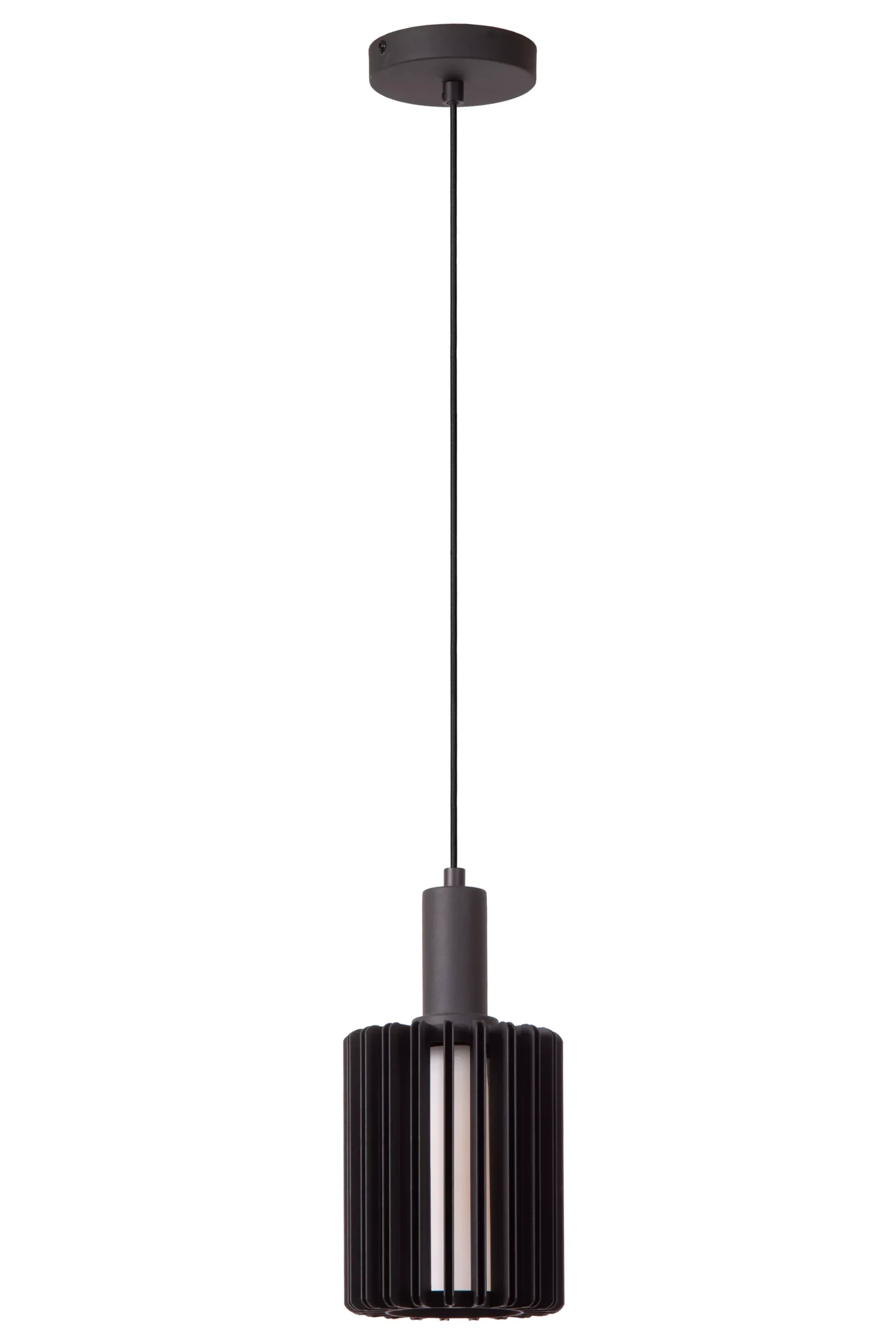 LAMBRES - Hanglamp - Ø 15 cm - 1xE27 - Zwart*Lucide Fashion