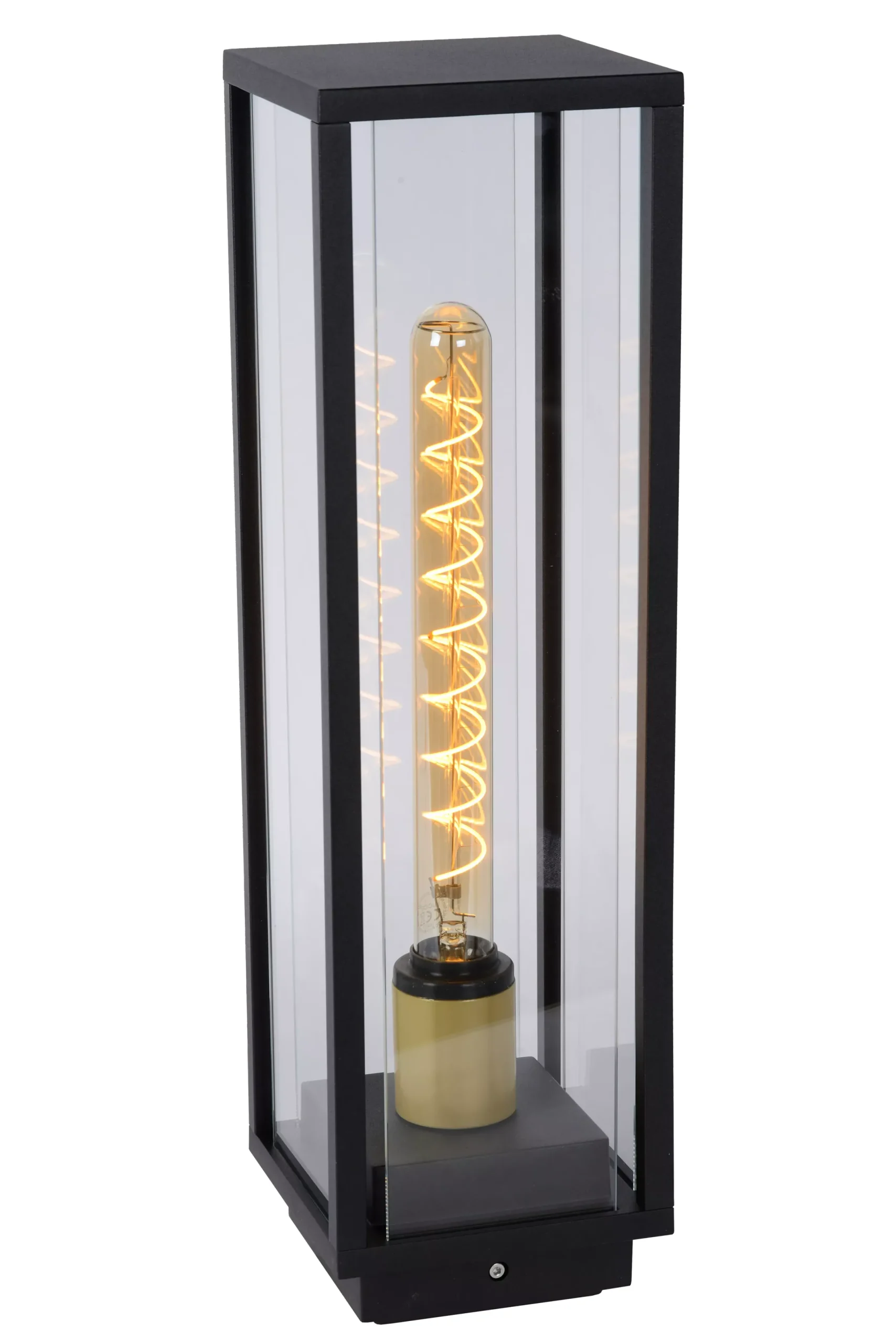 LAURENS - Sokkellamp - 1xE27 - IP54 - Zwart*Lucide Outlet