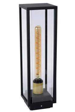 LAURENS - Sokkellamp - 1xE27 - IP54 - Zwart*Lucide Outlet
