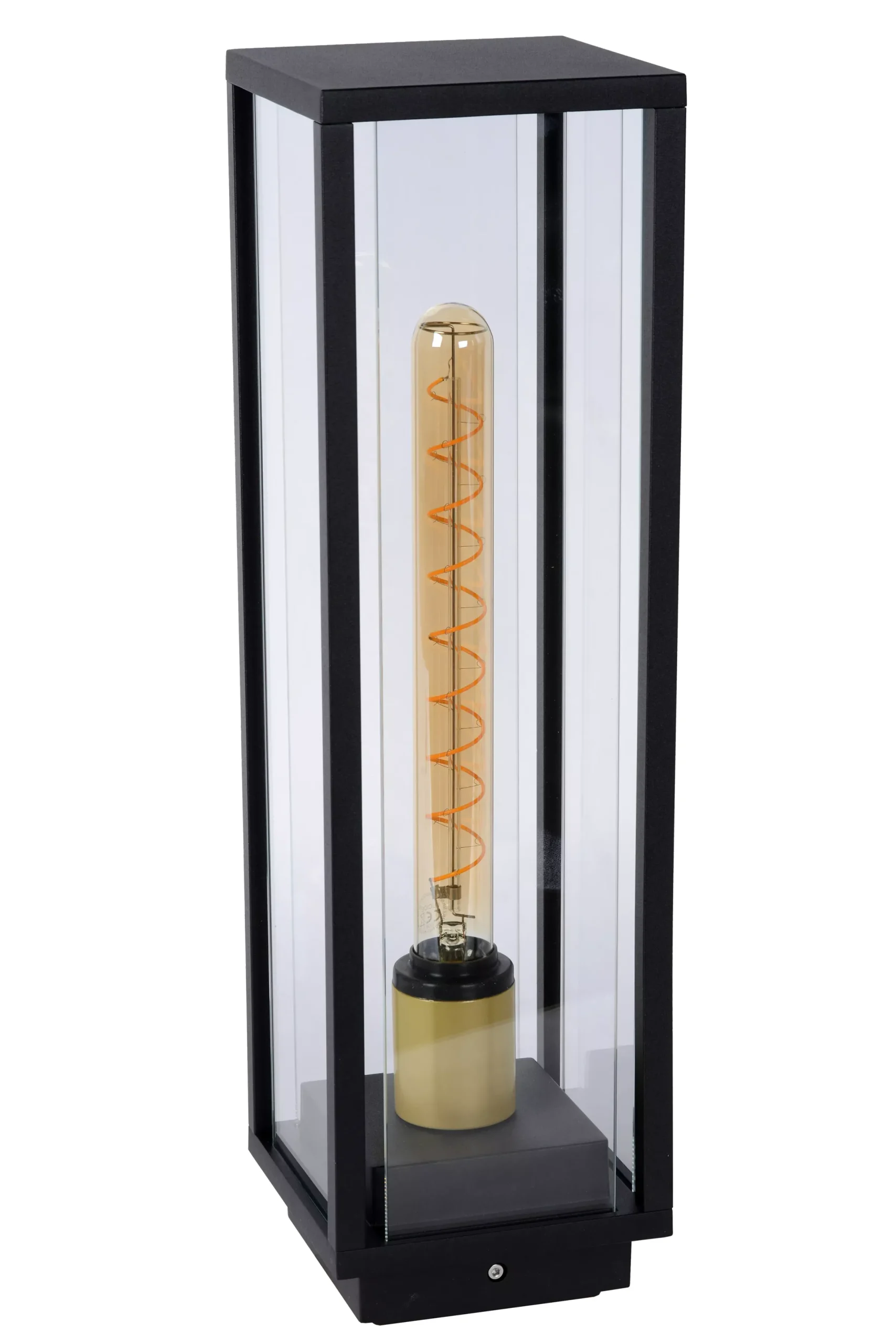 LAURENS - Sokkellamp - 1xE27 - IP54 - Zwart*Lucide Outlet
