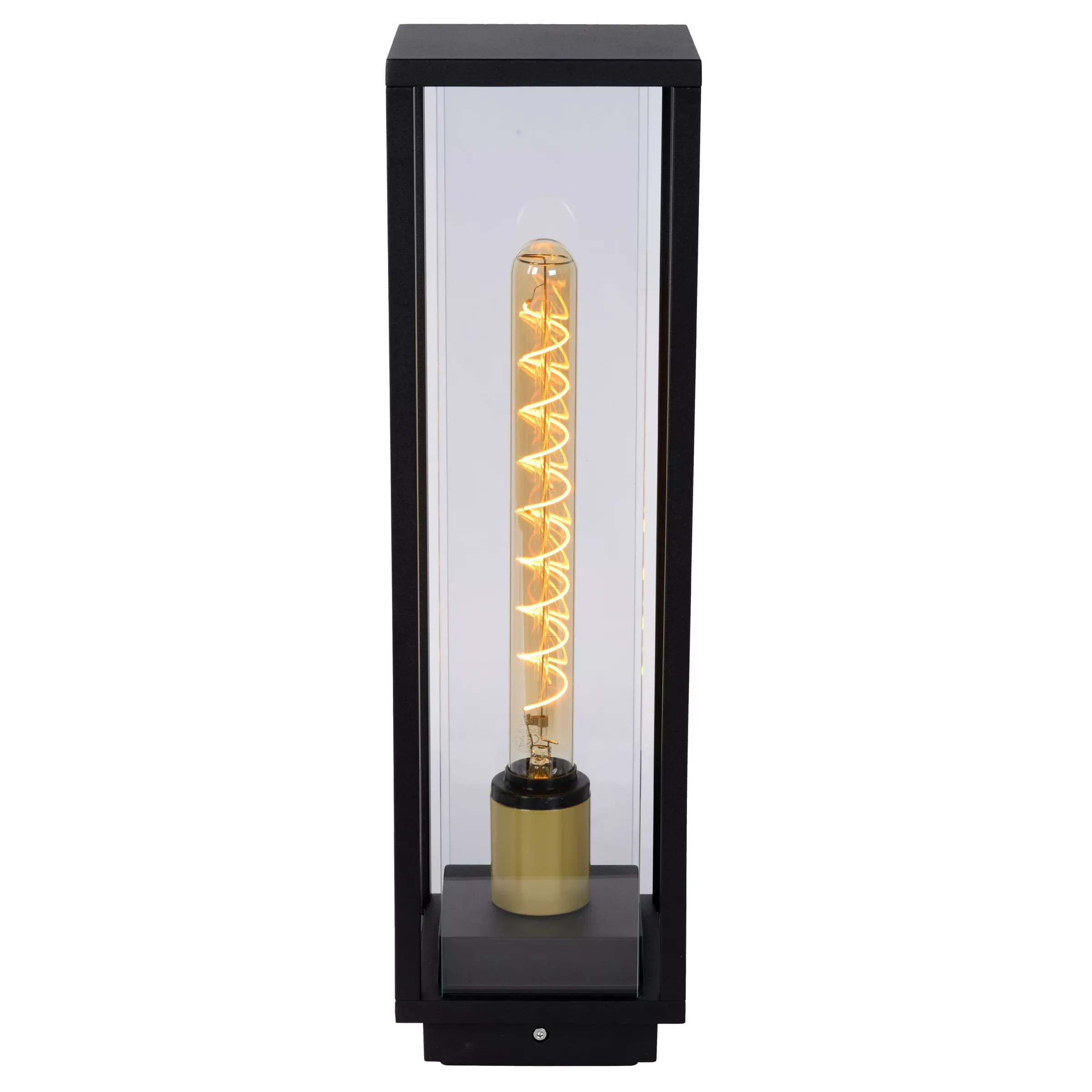 LAURENS - Sokkellamp - 1xE27 - IP54 - Zwart*Lucide Outlet