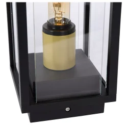 LAURENS - Sokkellamp - 1xE27 - IP54 - Zwart*Lucide Outlet