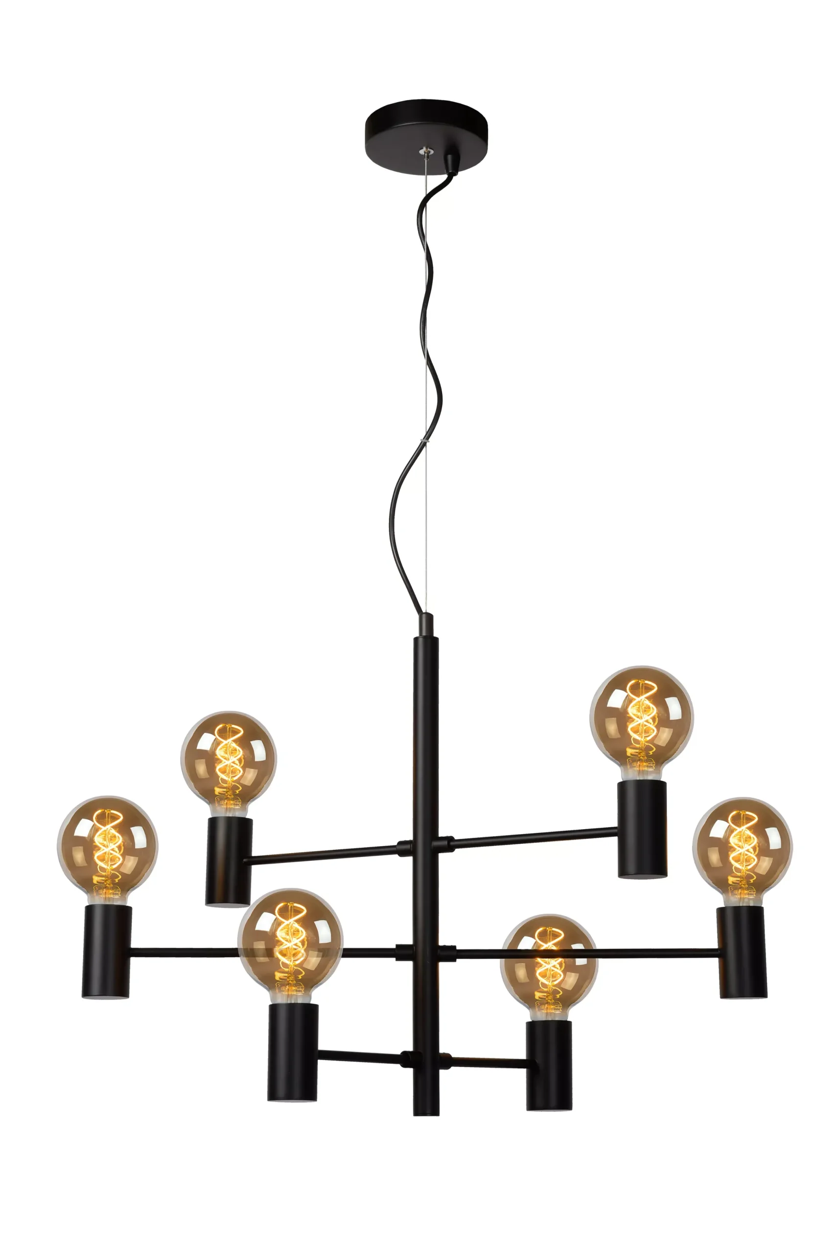 LEANNE - Hanglamp - 6xE27 - Zwart*Lucide Fashion