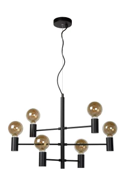 LEANNE - Hanglamp - 6xE27 - Zwart*Lucide Fashion