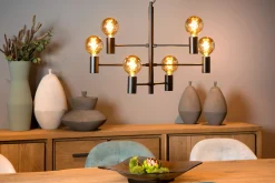 LEANNE - Hanglamp - 6xE27 - Zwart*Lucide Fashion