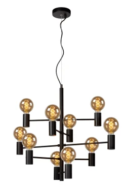 LEANNE - Hanglamp - Ø 65 cm - 10xE27 - Zwart*Lucide Best Sale