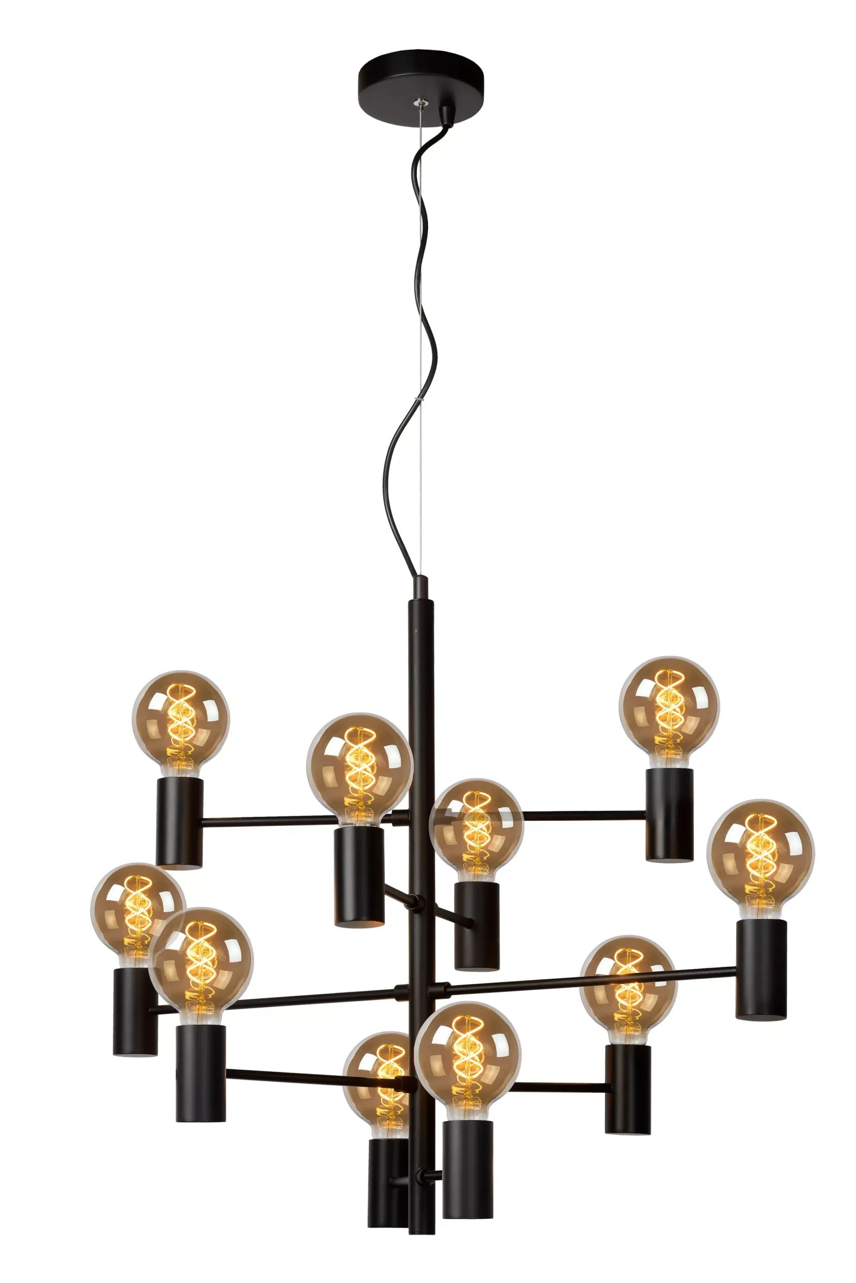 LEANNE - Hanglamp - Ø 65 cm - 10xE27 - Zwart*Lucide Best Sale