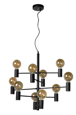 LEANNE - Hanglamp - Ø 65 cm - 10xE27 - Zwart*Lucide Best Sale