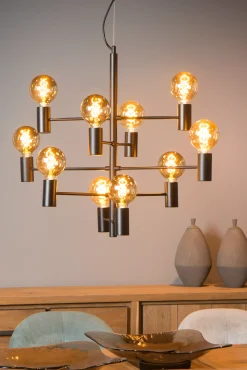 LEANNE - Hanglamp - Ø 65 cm - 10xE27 - Zwart*Lucide Best Sale