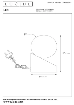LEN - Tafellamp - Ø 10 cm - 1xG9 - Grijs*Lucide Discount