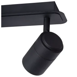 LENNERT - Plafondspot Badkamer - LED Dimb. - GU10 - 2x5W 3000K - IP44 - Zwart*Lucide Cheap