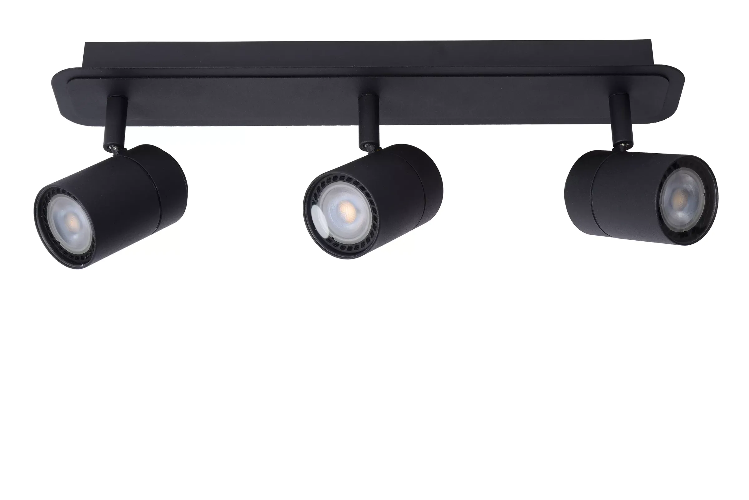 LENNERT - Plafondspot Badkamer - LED Dimb. - GU10 - 3x5W 3000K - IP44 - Zwart*Lucide Discount