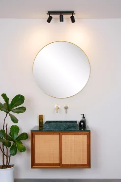 LENNERT - Plafondspot Badkamer - LED Dimb. - GU10 - 3x5W 3000K - IP44 - Zwart*Lucide Discount