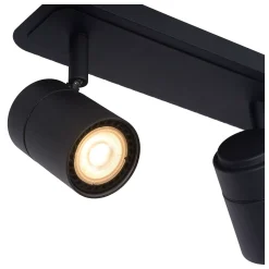 LENNERT - Plafondspot Badkamer - LED Dimb. - GU10 - 3x5W 3000K - IP44 - Zwart*Lucide Discount