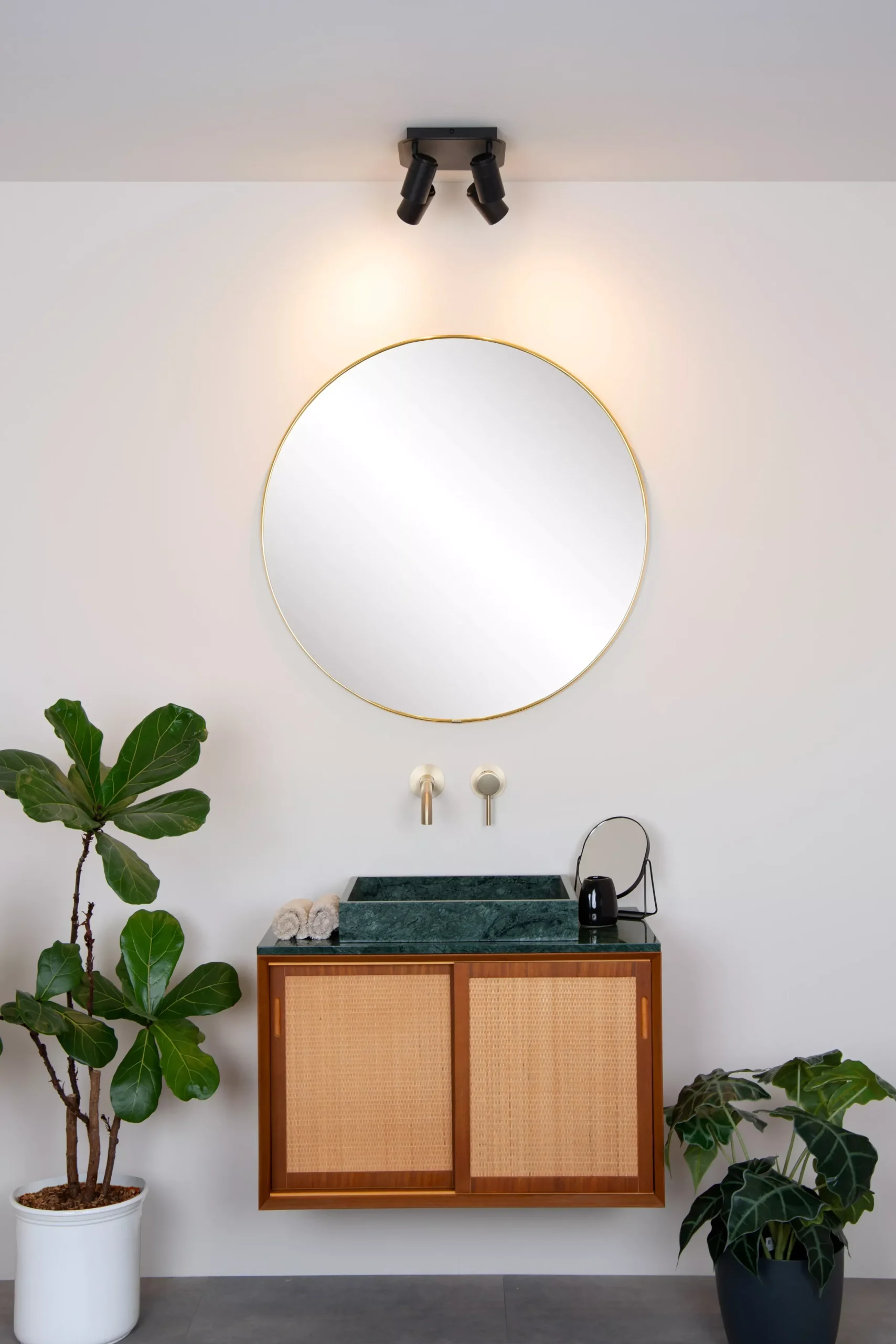 LENNERT - Plafondspot Badkamer - LED Dimb. - GU10 - 4x5W 3000K - IP44 - Zwart*Lucide Cheap