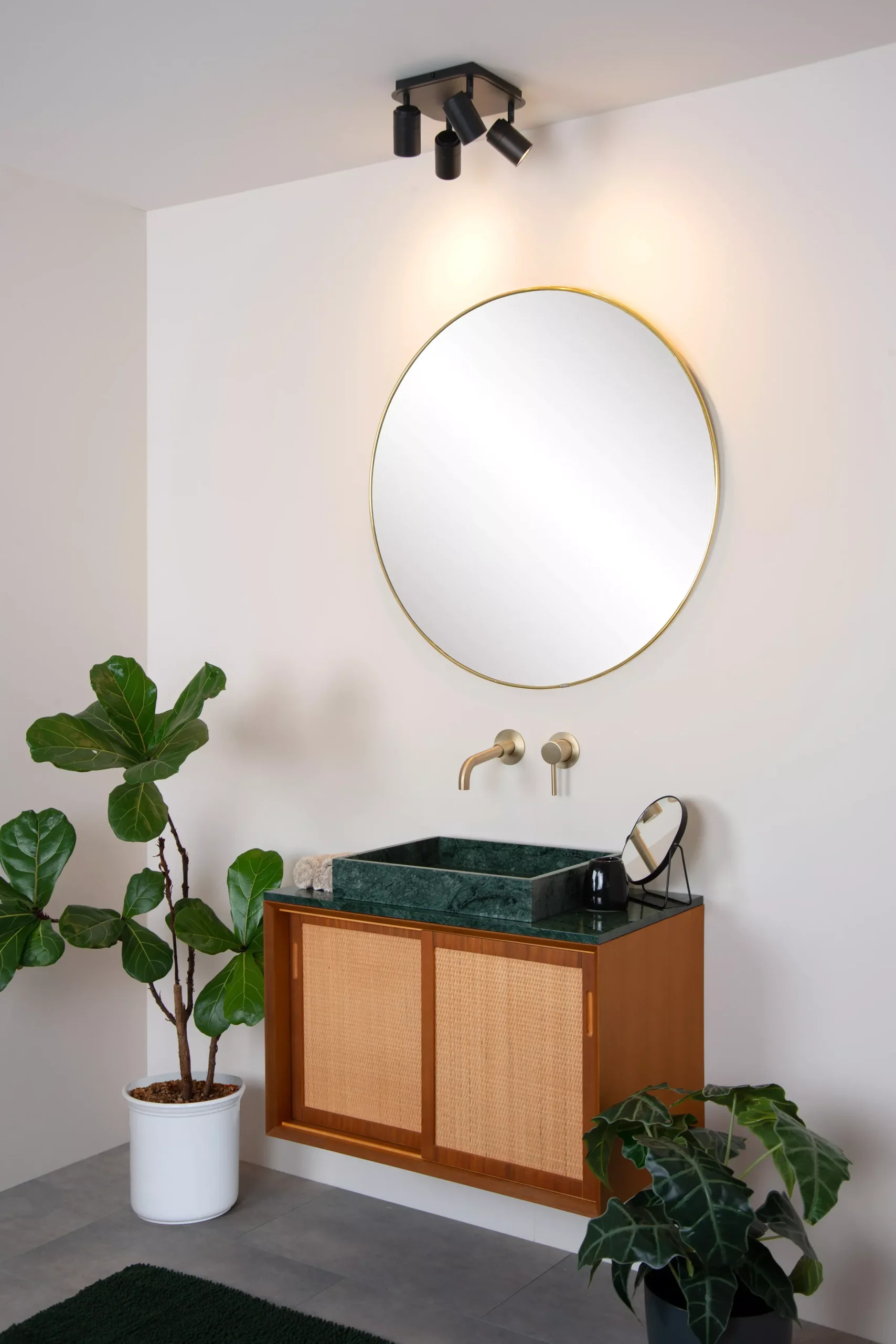 LENNERT - Plafondspot Badkamer - LED Dimb. - GU10 - 4x5W 3000K - IP44 - Zwart*Lucide Cheap