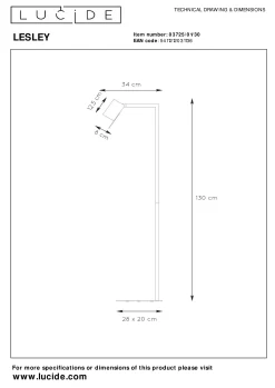 LESLEY - Leeslamp - 1xGU10 - Zwart*Lucide Best