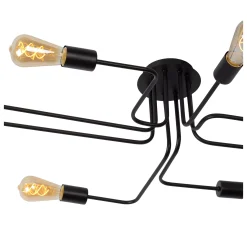 LESTER - Plafonnière - 8xE27 - Zwart*Lucide Best Sale