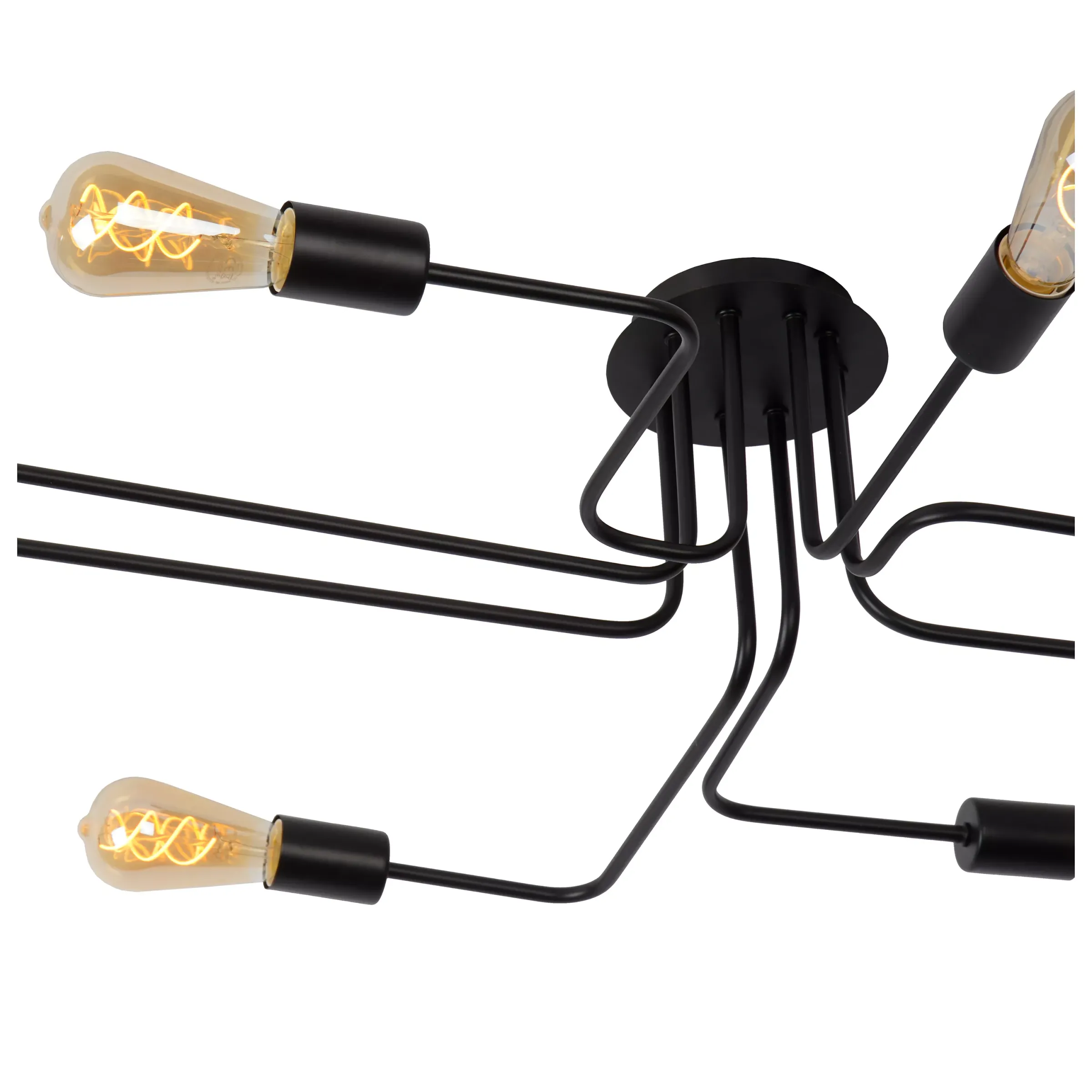 LESTER - Plafonnière - 8xE27 - Zwart*Lucide Best Sale
