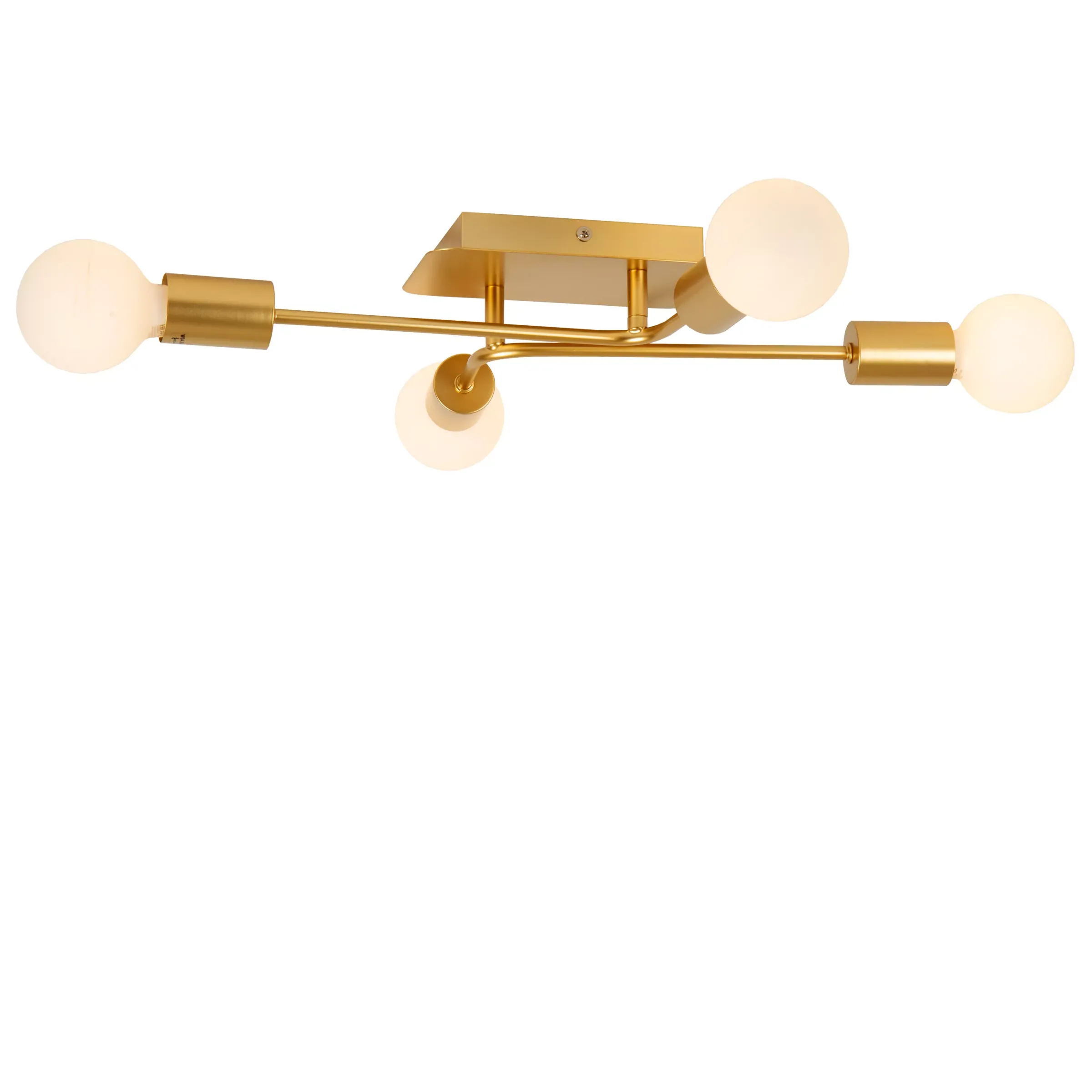 LESTER - Plafonnière - 4xE27 - Mat Goud / Messing*Lucide Clearance