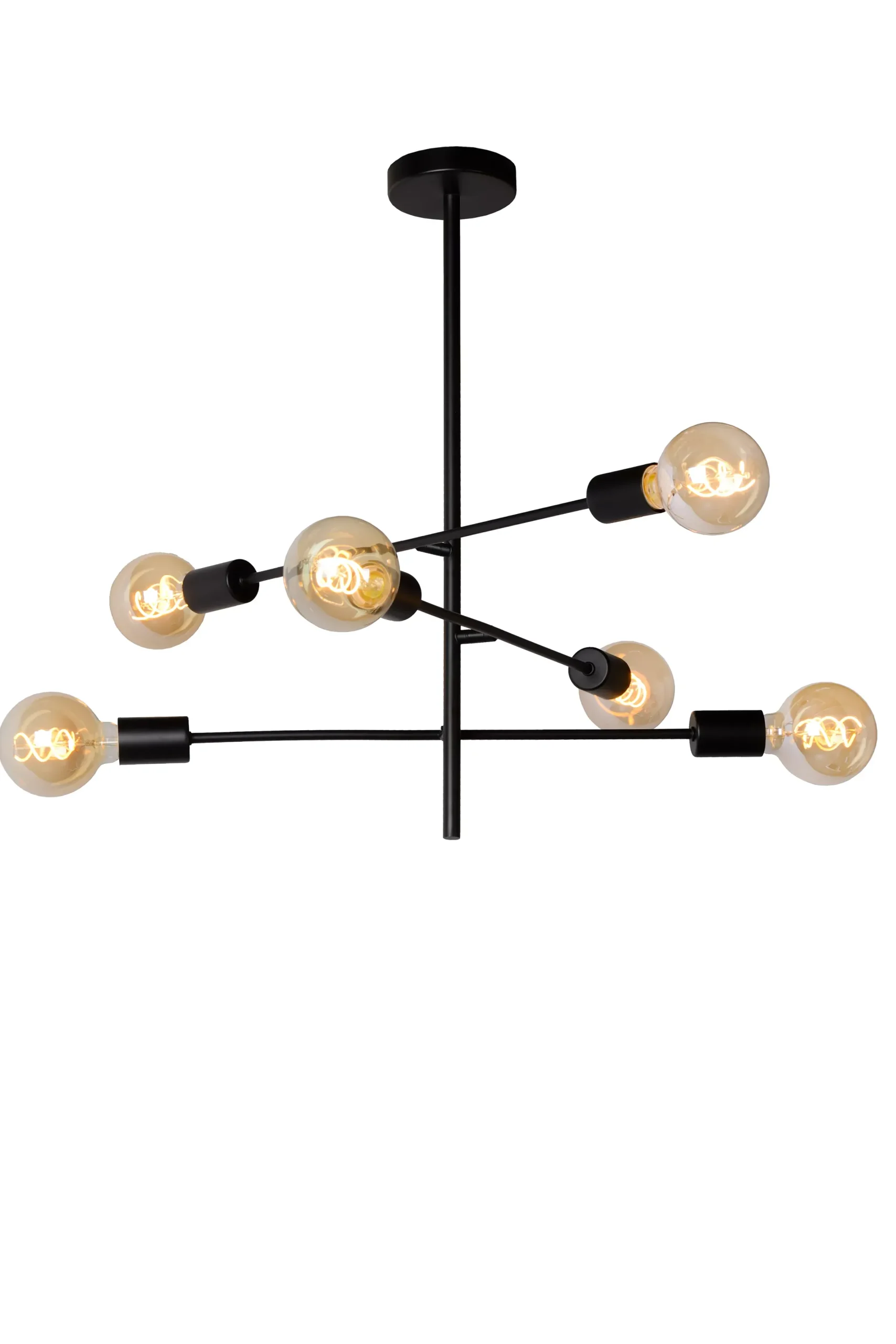 LESTER - Plafonnière - 6xE27 - Zwart*Lucide Cheap