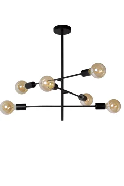 LESTER - Plafonnière - 6xE27 - Zwart*Lucide Cheap