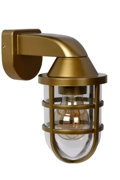 LEWIS - Wandlamp Binnen/Buiten - 1xE27 - IP44 - Mat Goud / Messing*Lucide Store