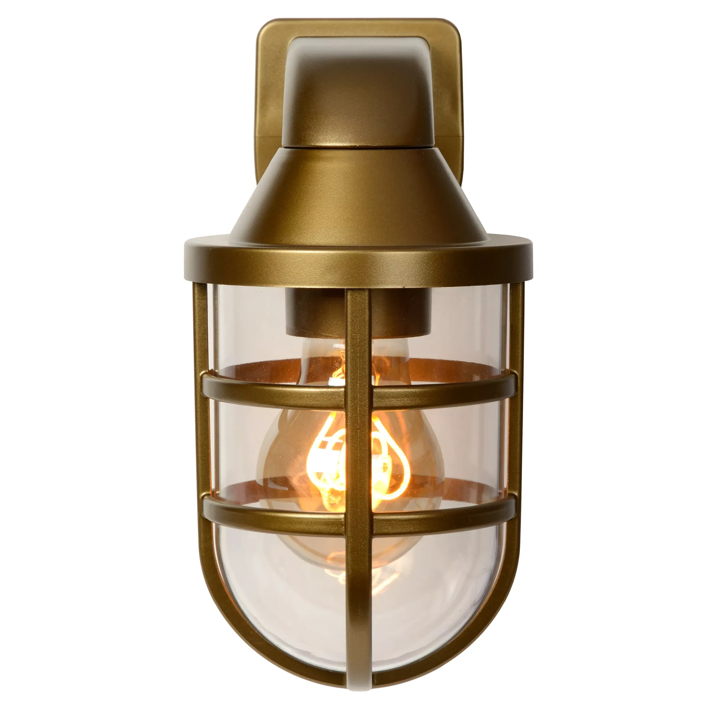 LEWIS - Wandlamp Binnen/Buiten - 1xE27 - IP44 - Mat Goud / Messing*Lucide Store
