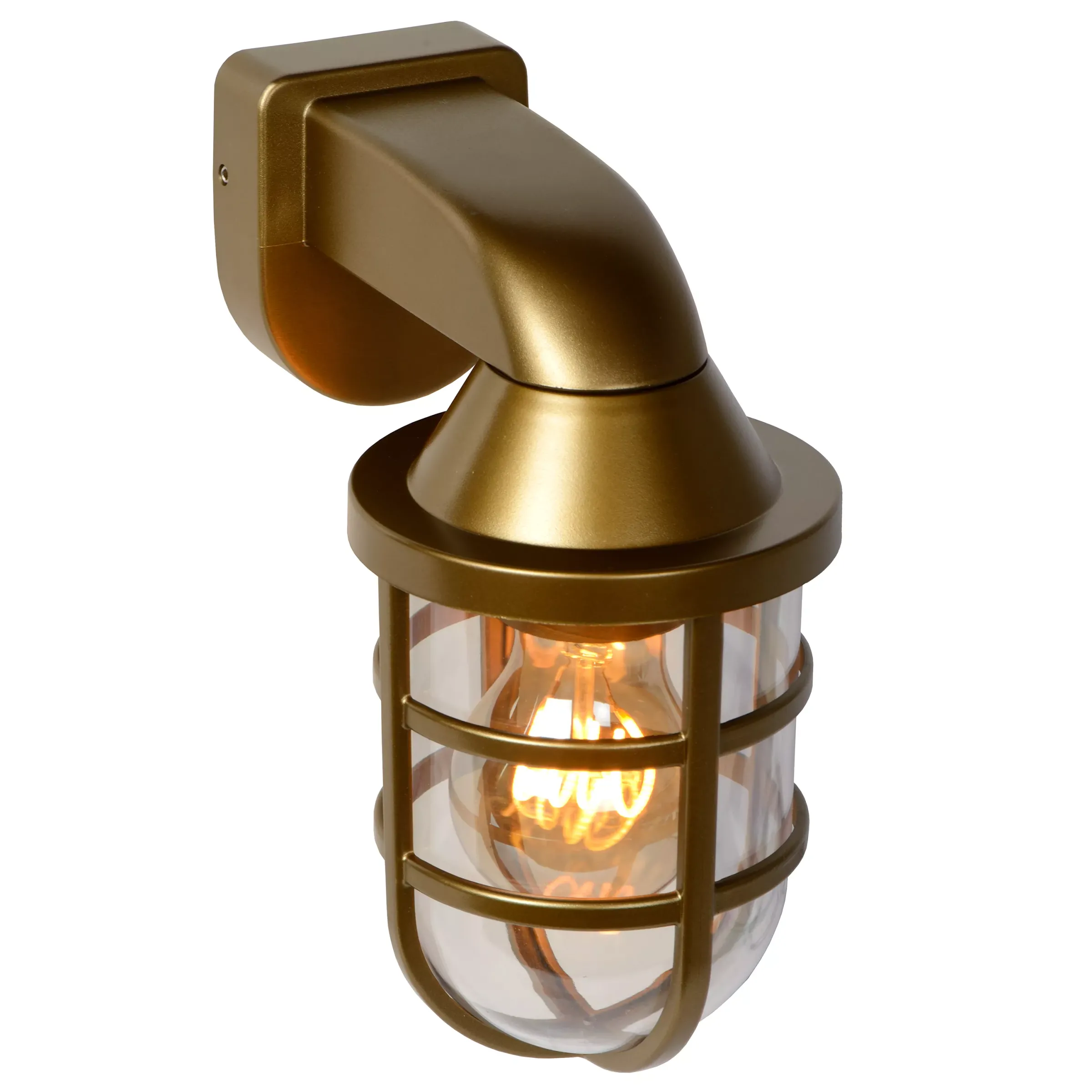 LEWIS - Wandlamp Binnen/Buiten - 1xE27 - IP44 - Mat Goud / Messing*Lucide Store
