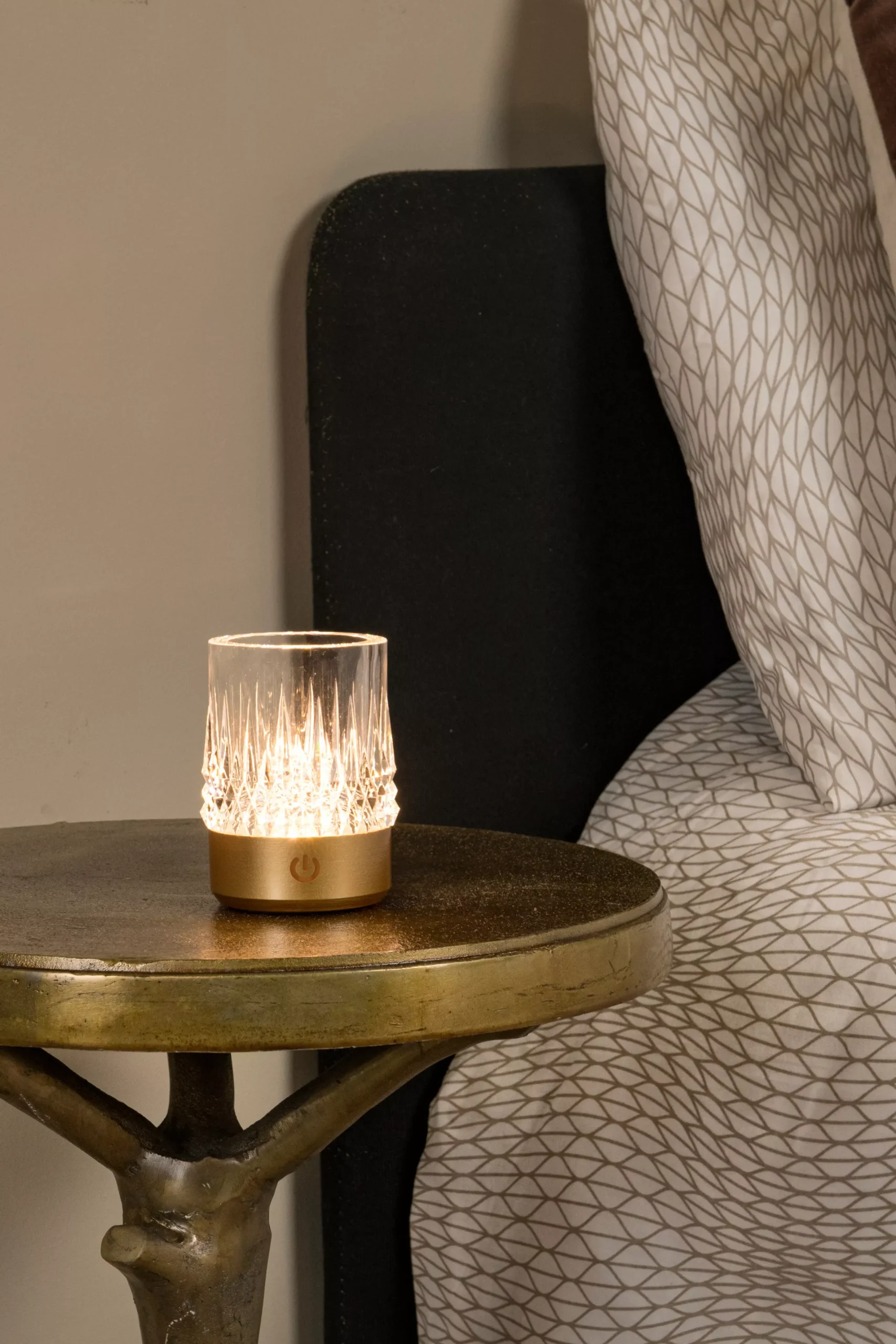 LILY - Oplaadbare Tafellamp - Accu/Batterij - Ø 8 cm - LED Dim to warm - 1x3W 2700K/3000K - Mat Goud / Messing - Set van 3*Lucide Best
