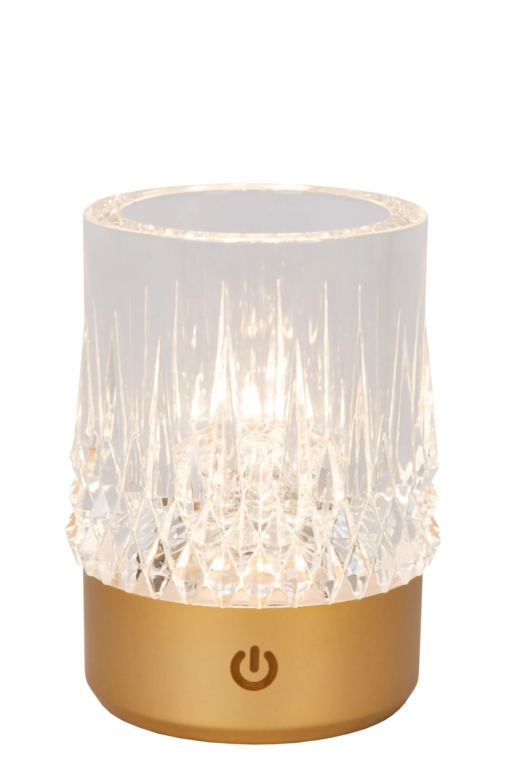LILY - Oplaadbare Tafellamp - Accu/Batterij - Ø 8 cm - LED Dim to warm - 1x3W 2700K/3000K - Mat Goud / Messing - Set van 3*Lucide Best