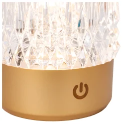 LILY - Oplaadbare Tafellamp - Accu/Batterij - Ø 8 cm - LED Dim to warm - 1x3W 2700K/3000K - Mat Goud / Messing - Set van 3*Lucide Best