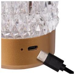 LILY - Oplaadbare Tafellamp - Accu/Batterij - Ø 8 cm - LED Dim to warm - 1x3W 2700K/3000K - Mat Goud / Messing - Set van 3*Lucide Best