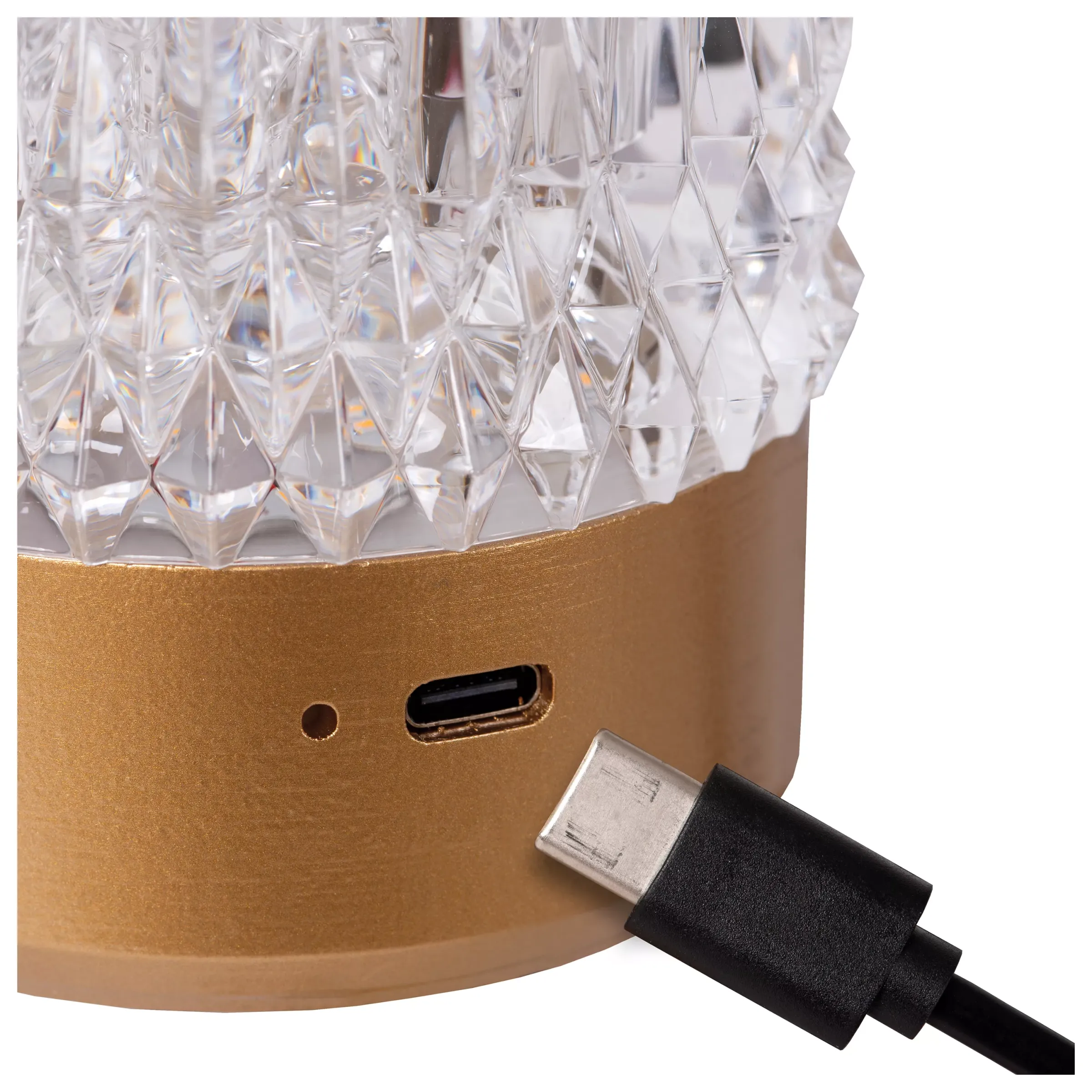 LILY - Oplaadbare Tafellamp - Accu/Batterij - Ø 8 cm - LED Dim to warm - 1x3W 2700K/3000K - Mat Goud / Messing - Set van 3*Lucide Best